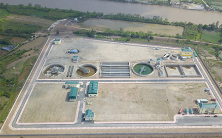 整備が進むビンニエン下水処理場